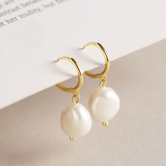 Korean Version Of Sterling Silver Earrings Minimalist Baroque Irregular Freshwater Pearl Earrings