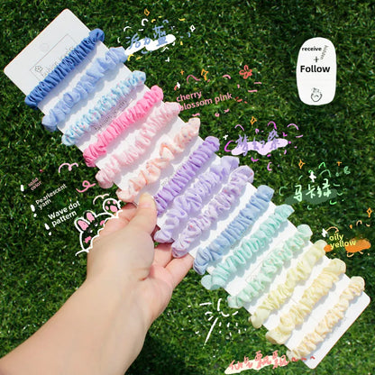 Korean Version Of Sweet High Elastic Small Intestine Hair Band Ball Hair Rope Rubber Band Girls Small Jewelry Head Rope Wholesale