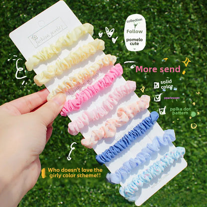 Korean Version Of Sweet High Elastic Small Intestine Hair Band Ball Hair Rope Rubber Band Girls Small Jewelry Head Rope Wholesale