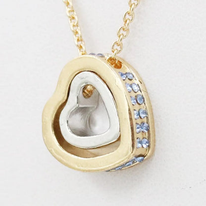 Korean Version Of The Double Heart Artificial Gem Double-layer Peach Heart Clavicle Crystal Necklace Nhdp150120