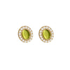 Oval Artificial Gemstones Earrings Ear Studs
