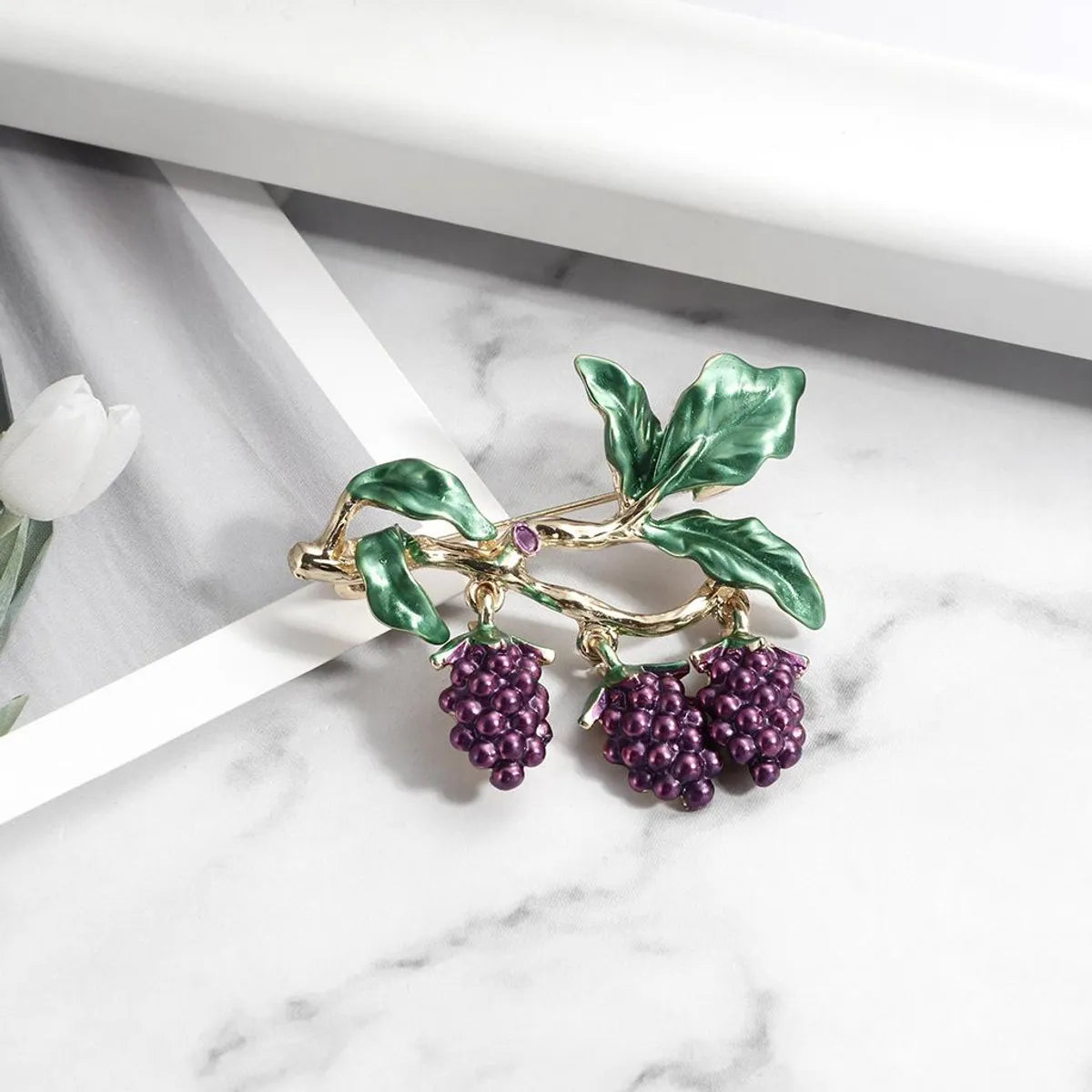 Korean Wild Fruit Jewelry Fashion Dripping Grape Brooch New Women&#39;S Brooch Pin