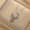 Kt Cat Pendant Necklace Micro Inlaid Zircon Copper Titanium Steel Jewelry With Light Luxury Style Set With Diamonds And Electroplated In Vacuum Furnace