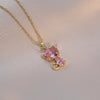 Kt Cat Pendant Necklace Micro Inlaid Zircon Copper Titanium Steel Jewelry With Light Luxury Style Set With Diamonds And Electroplated In Vacuum Furnace