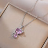 Kt Cat Pendant Necklace Micro Inlaid Zircon Copper Titanium Steel Jewelry With Light Luxury Style Set With Diamonds And Electroplated In Vacuum Furnace