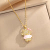 Kt Cat Pendant Necklace Micro Inlaid Zircon Copper Titanium Steel Jewelry With Light Luxury Style Set With Diamonds And Electroplated In Vacuum Furnace