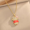 Kt Cat Pendant Necklace Micro Inlaid Zircon Copper Titanium Steel Jewelry With Light Luxury Style Set With Diamonds And Electroplated In Vacuum Furnace