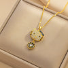 Kt Cat Pendant Necklace Micro Inlaid Zircon Copper Titanium Steel Jewelry With Light Luxury Style Set With Diamonds And Electroplated In Vacuum Furnace