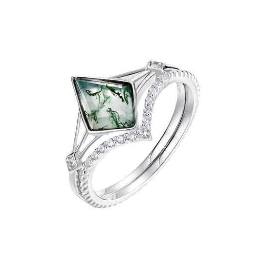 Lab-grown Gemstone Sterling Silver White Gold Plated Elegant Simple Style Geometric Zircon Rings