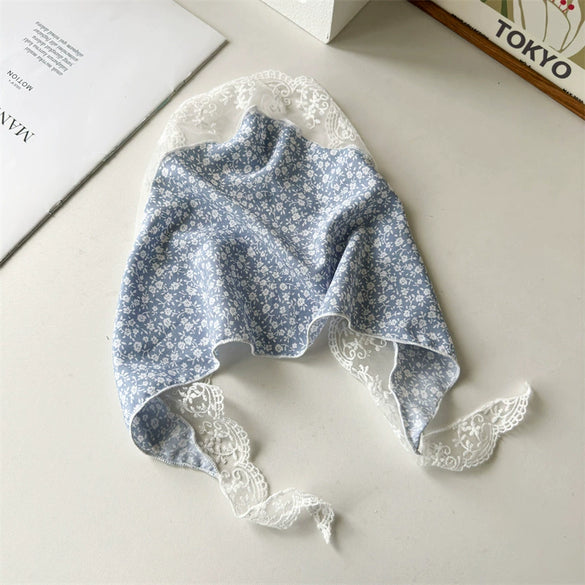 Lace Triangle Floral Fabric Hair Hoop For Girls In Seiko Style