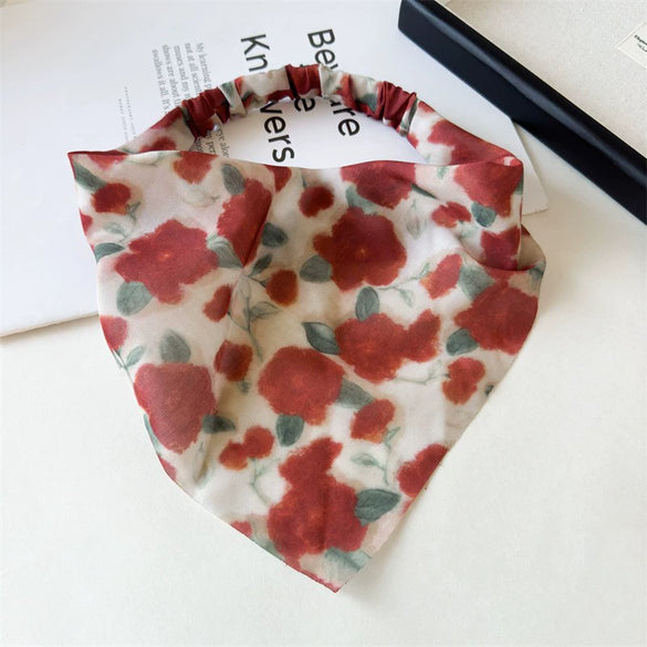 Lace Triangle Floral Fabric Hair Hoop For Girls In Seiko Style