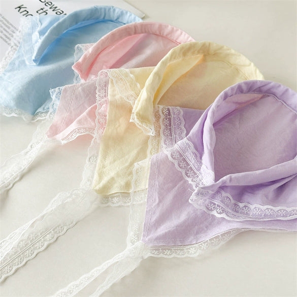 Lace Triangle Floral Fabric Hair Hoop For Girls In Seiko Style