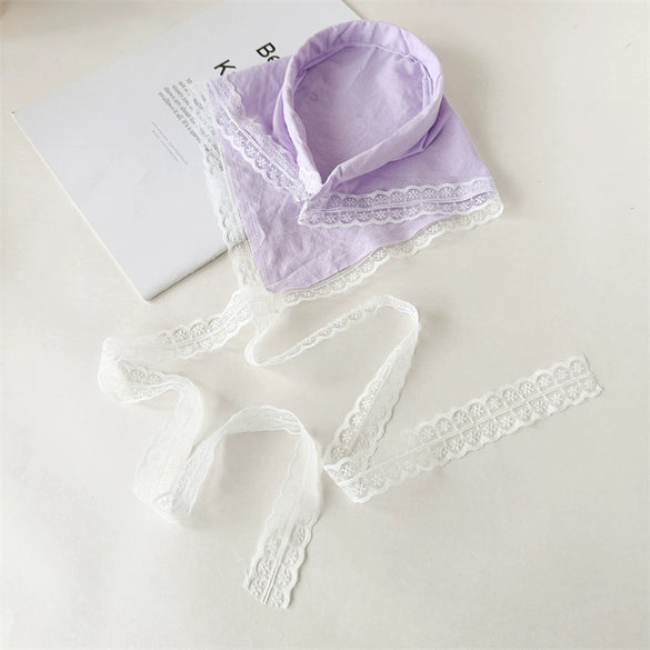 Lace Triangle Floral Fabric Hair Hoop For Girls In Seiko Style