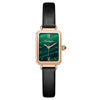 Ladies Alloy And Stainless Steel Square Quartz Watch With Mineral Strengthened Glass Mirror And Onion Crown
