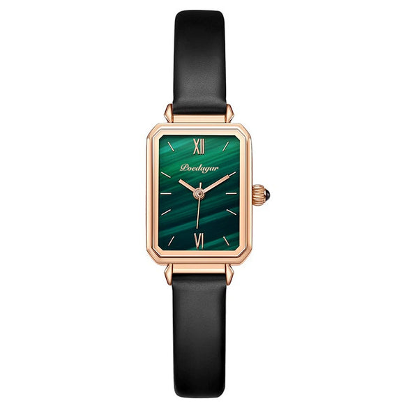 Ladies Alloy And Stainless Steel Square Quartz Watch With Mineral Strengthened Glass Mirror And Onion Crown