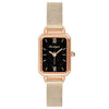 Ladies Alloy And Stainless Steel Square Quartz Watch With Mineral Strengthened Glass Mirror And Onion Crown