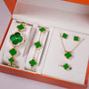 Ladies Alloy Band Quartz Watch With Four Leaf Clover Design And Flower Shaped Dial