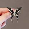 Ladies Alloy Black Butterfly Design Electroplating Brooch Pin Allmatch Accessories