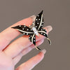 Ladies Alloy Black Butterfly Design Electroplating Brooch Pin Allmatch Accessories