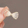 Ladies Alloy Bow Antiexposure Brooch Fixed Clothing Pin With Electroplating