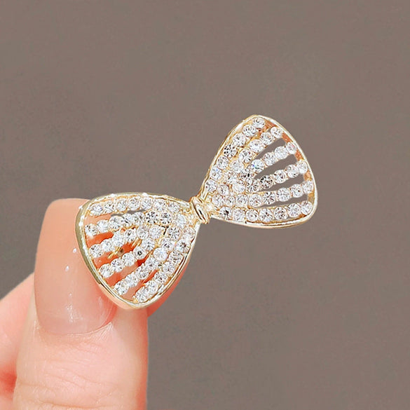 Ladies Alloy Bow Antiexposure Brooch Fixed Clothing Pin With Electroplating