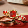 Ladies Alloy Bracelet Watch Round Dial Fashionable Elegant Waterproof