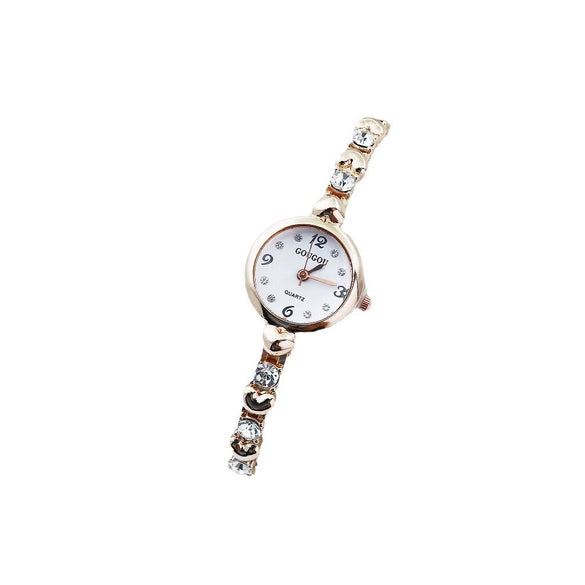 Ladies Alloy Bracelet Watch With Round Dial Casual Style