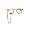 Ladies Alloy Cartoon Cute Glasses Style Electroplated Brooch Collar Pin Suit Antiexposure Buckle Pin Accessories