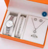 Ladies Alloy Case Imitation Leather Strap Round Dial Diamond Watch