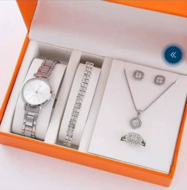 Ladies Alloy Case Imitation Leather Strap Round Dial Diamond Watch