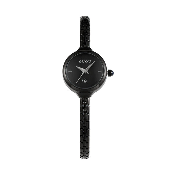 Ladies Alloy Casual Round Dial Wrist Watch With Stainless Steel Buckle And Mineral Reinforced Glass Mirror