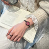 Ladies Alloy Casual Round Dial Wrist Watch With Stainless Steel Buckle And Mineral Reinforced Glass Mirror