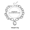 Ladies Alloy Chain With Multicolor Gem And Geometric Rhinestone Pendant Necklace Diamond Design