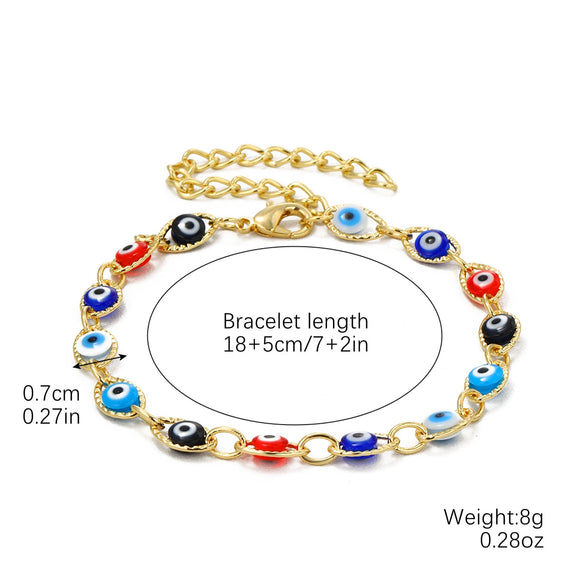 Ladies Alloy Demon Eye Pull Bracelet With Geometric Pattern And Electroplating Treatment