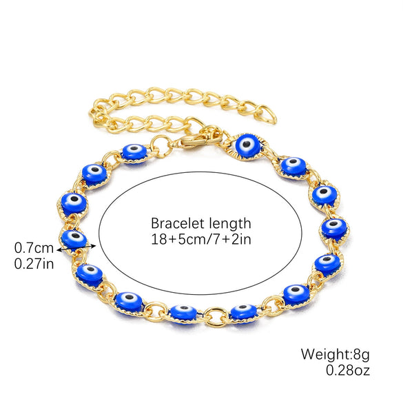 Ladies Alloy Demon Eye Pull Bracelet With Geometric Pattern And Electroplating Treatment