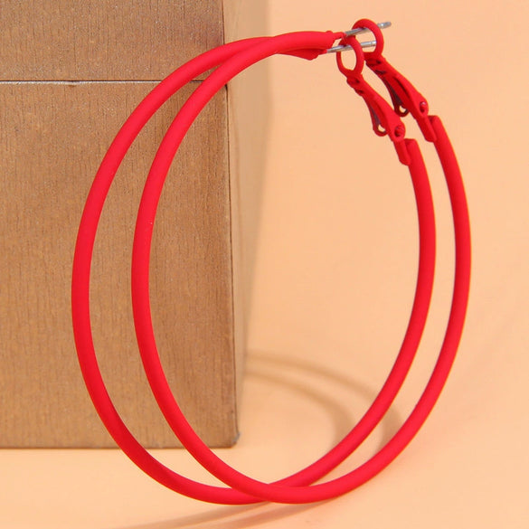 Ladies Alloy Earrings With Paint Treatment And Sweet Ol Style Circle Shape
