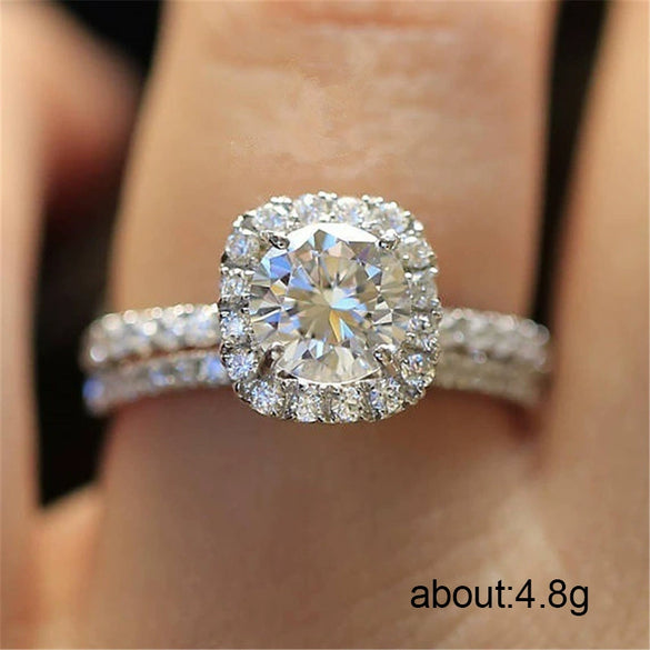 Ladies Alloy Fashion Geometric Micro Diamond Ring