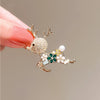 Ladies Alloy Fawn And Flower Cartoon Style Electroplated Brooch Clothes Accessories