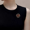Ladies Alloy Flower Pattern Electroplated Brooch Natural Style Coat Accessory
