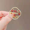 Ladies Alloy Flower Pattern Electroplated Brooch Natural Style Coat Accessory