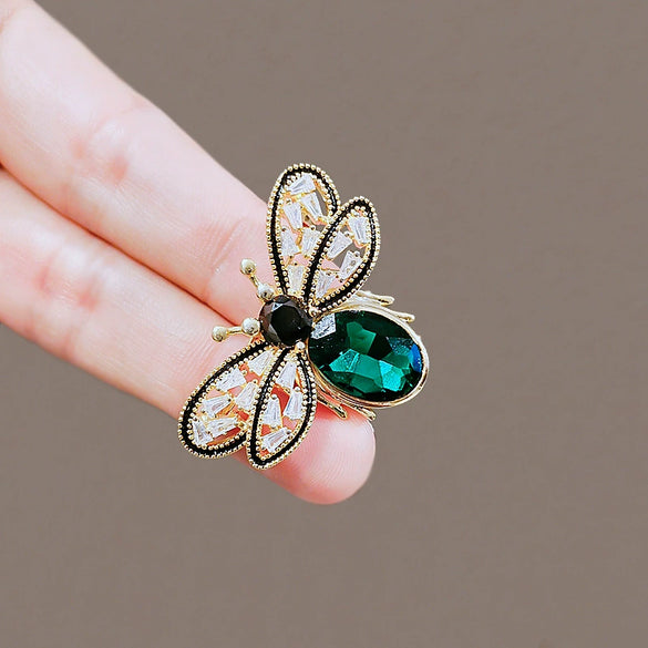 Ladies Alloy Flower Pattern Natural Style Electroplating Bee Brooch