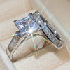 Ladies Alloy Flower Shaped Diamond Zircon Ring Set With Electroplating Jewelry