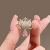Ladies Alloy Flower Style Electroplated Brooch