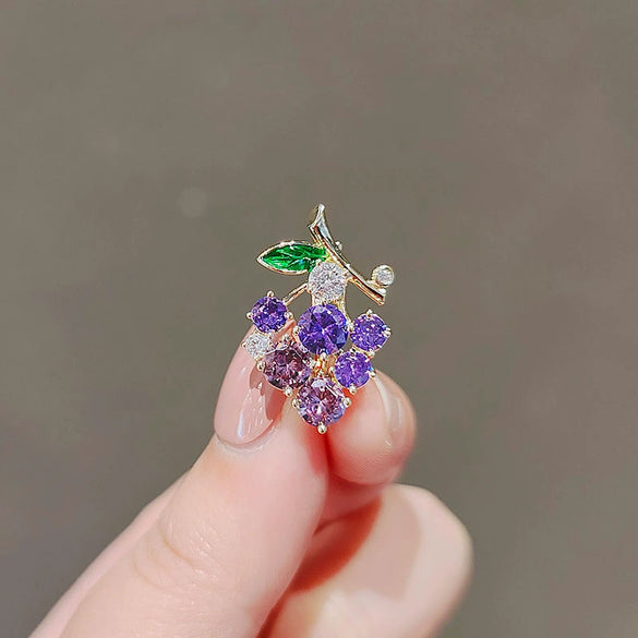 Ladies Alloy Fruit Pattern Electroplating Antiexposure Brooch For Fixing Clothes
