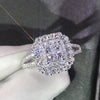 Ladies Alloy Geometric Inlaid Zircon Wedding Ring Jewelry