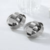 Ladies Alloy Geometric Three Dimensional Round Electroplated Earrings