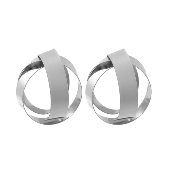 Ladies Alloy Geometric Three Dimensional Round Electroplated Earrings