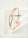 Ladies Alloy Heart Shape Inlaid Crystal Jewelry Bracelet