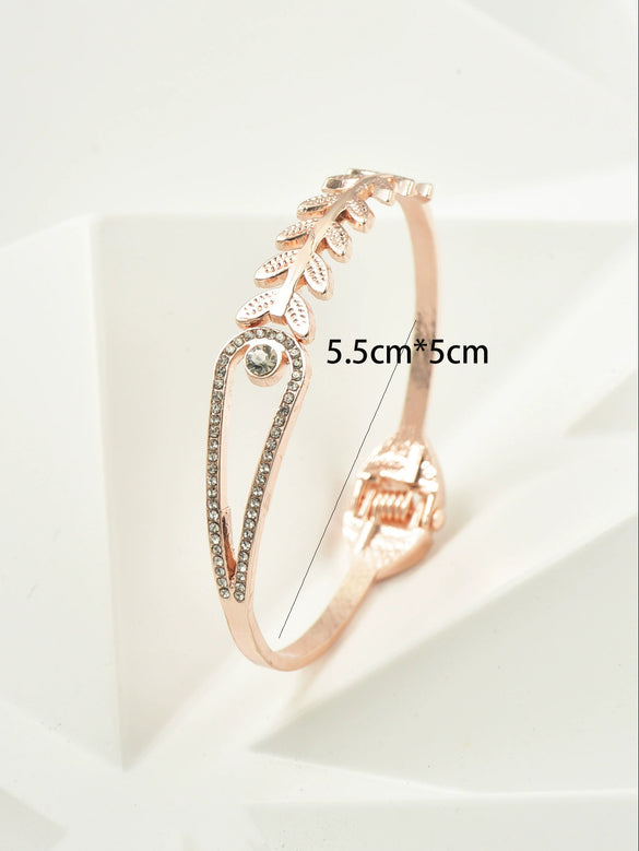 Ladies Alloy Heart Shape Inlaid Crystal Jewelry Bracelet