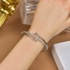 Ladies Alloy Heart Shape Inlaid Crystal Jewelry Bracelet